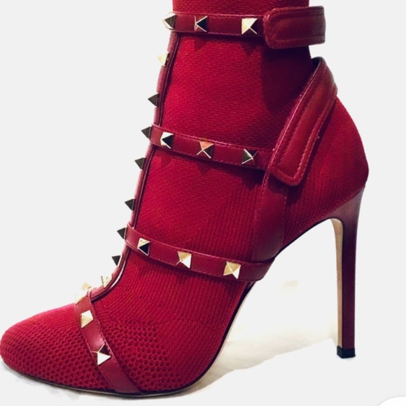 Burgundy, Valentino, heeled boots - Picture 1 of 4